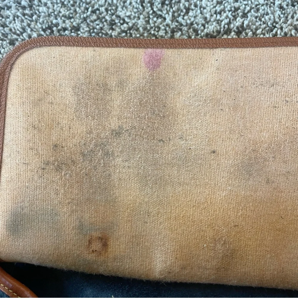 Dooney & Bourke Navy and Brown Leather Shoulder Bag